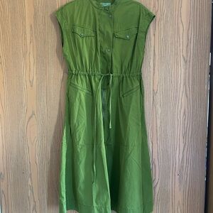 Banana Republic Olive Green Midi Dress size Medium Petite NWT $180
